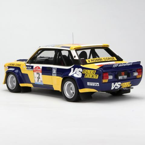 京商 1:18 131 阿巴斯 4Rombi Corse (Ollo Fiat VS) Markuu Alen Rally Sanremo 1980 合金仿真静态汽车模型 黄色花车