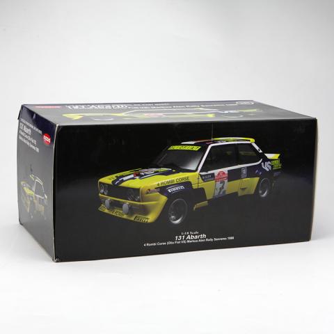 京商 1:18 131 阿巴斯 4Rombi Corse (Ollo Fiat VS) Markuu Alen Rally Sanremo 1980 合金仿真静态汽车模型 黄色花车