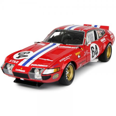 京商 1:18 法拉利365GTB/4 合金仿真静态汽车模型 红色 1977 Daytona 24H No.64